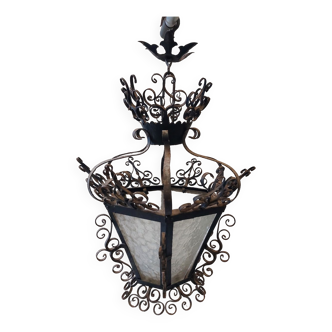 Old wrought iron chandelier