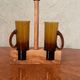 Oil service vinegar vintage wooden display