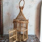 Vintage bird cage in rattan