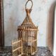 Cage à oiseaux vintage en rotin