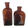 Duo of amber bottles