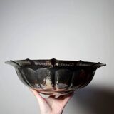 Large basin, bowl, Olri Italy vintage 50s Silver plated hammered