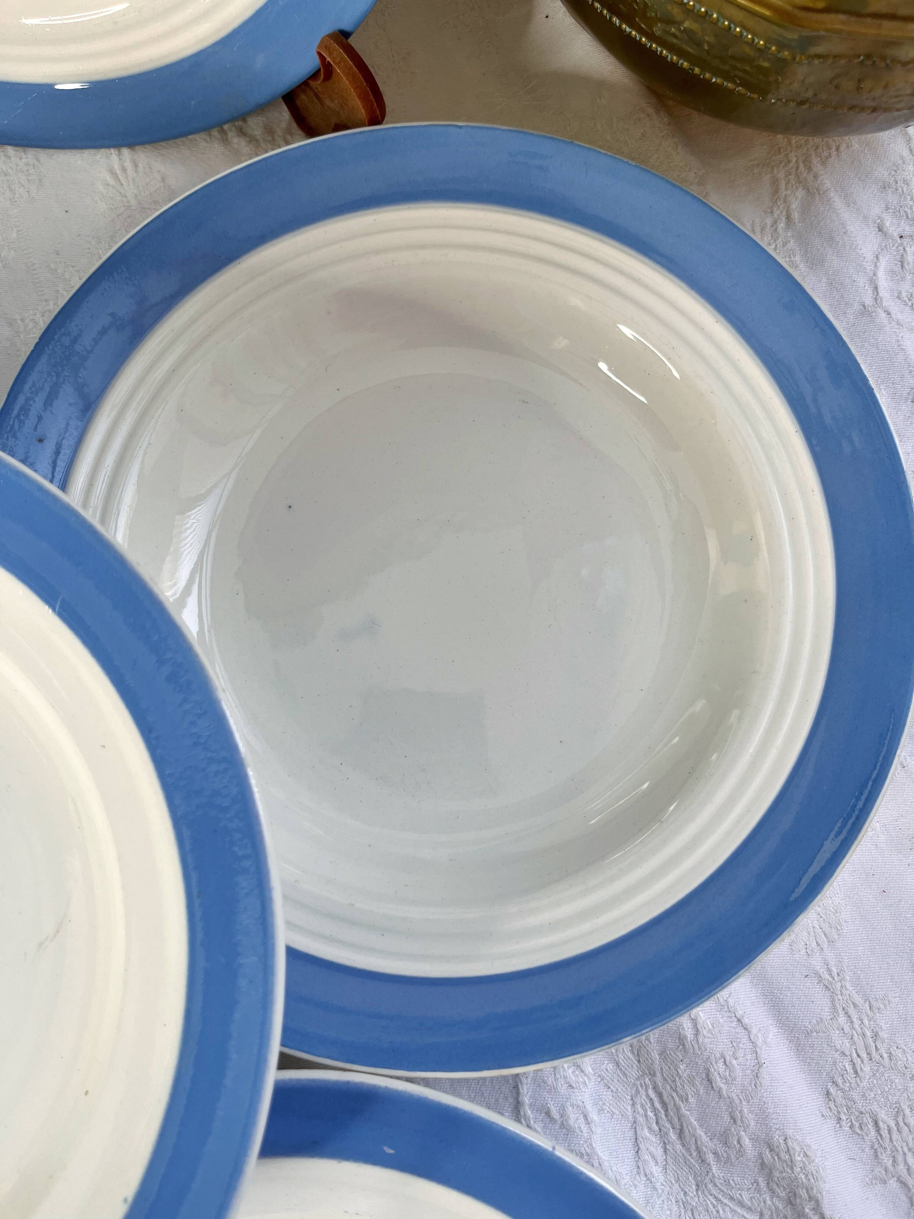6 pastel blue soup plates in Céranord St Amand earthenware - Languedoc model - Lot 2