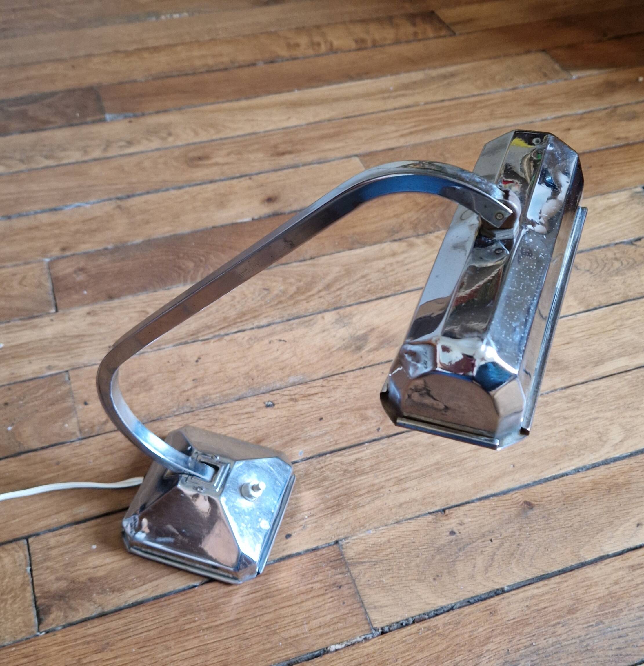 Pirouette art deco desk lamp, 1930s, chrome-plated metal
