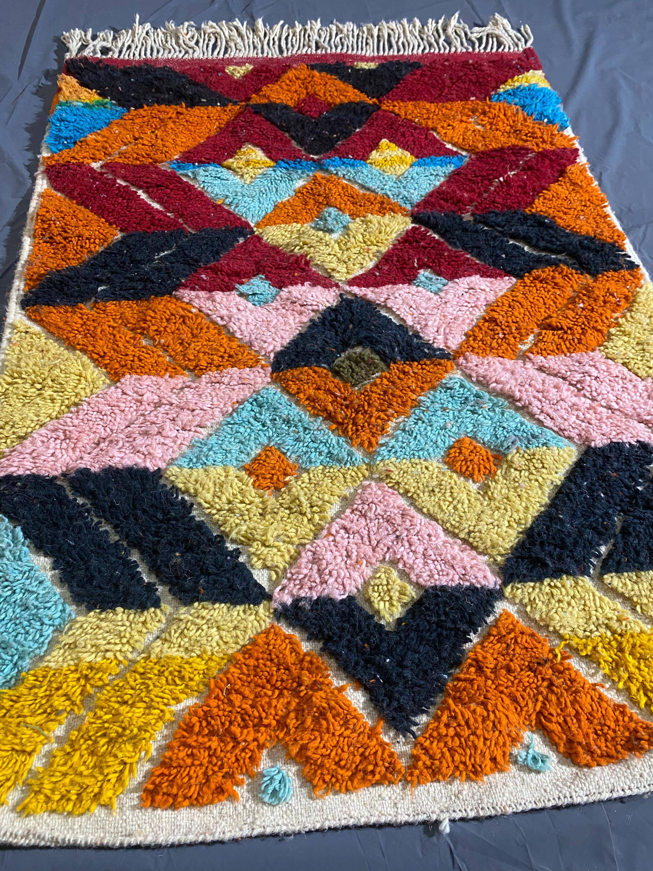 Natural handmade Moroccan rug 3 x 2 m