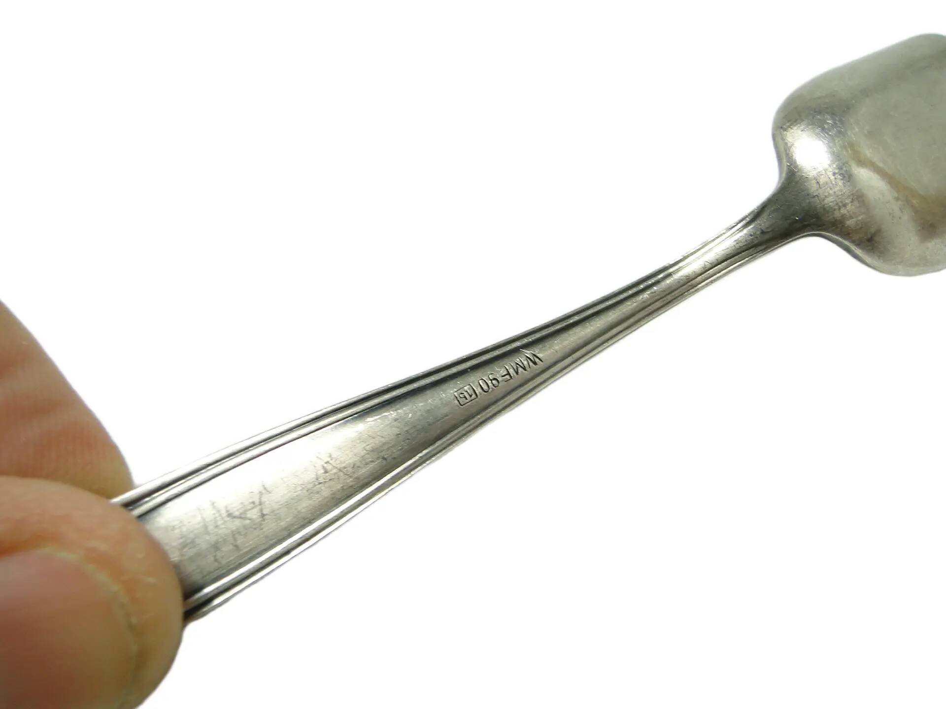 Sugar spoon, Art Deco, silver-plated brass, Sweden, 1950s.