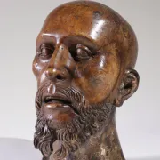 Life-size carved wooden man's head – Southern Europe, circa 1700