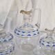 3 Antique Pieces Cut Crystal, Enameled - Early 20th Century