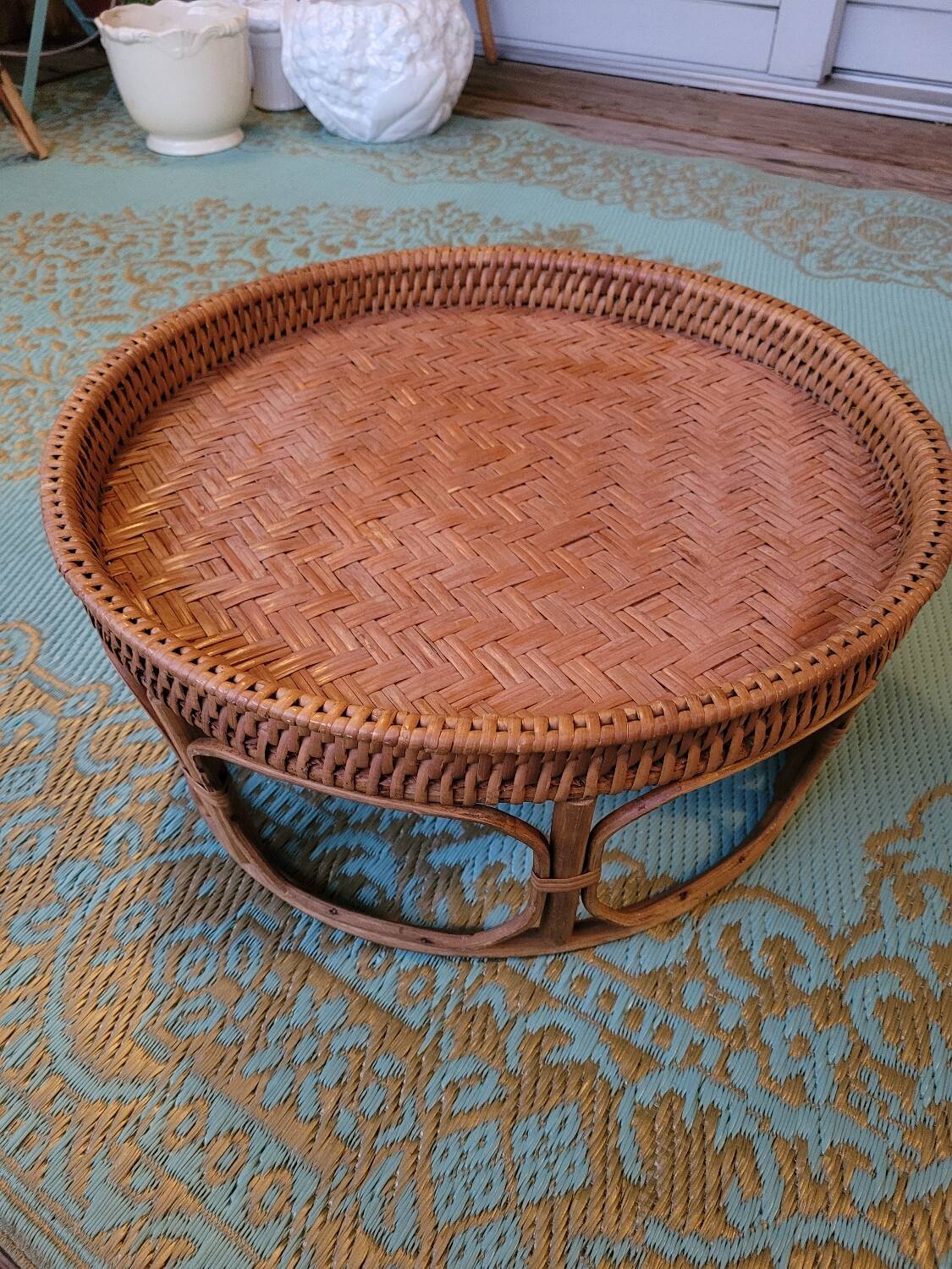 Vintage rattan tray
