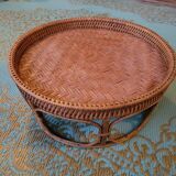 Vintage rattan tray