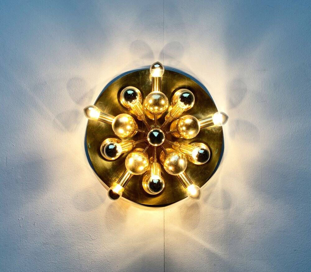 Atomic Brass Ceiling Light in Modern German Mid-Century by Dorothee Becker for Cosack, 1970s