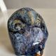 Miniature owl figurine in raku ceramic by Annie Maume, Vintage 1970.