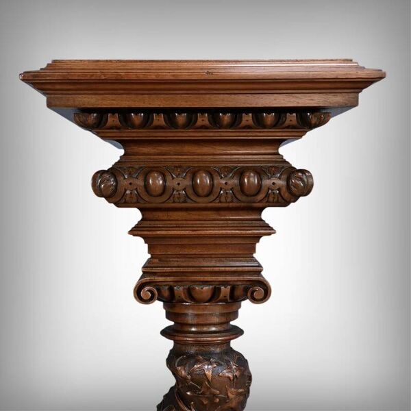 Importante Colonne Pivotante en Noyer massif – 1900