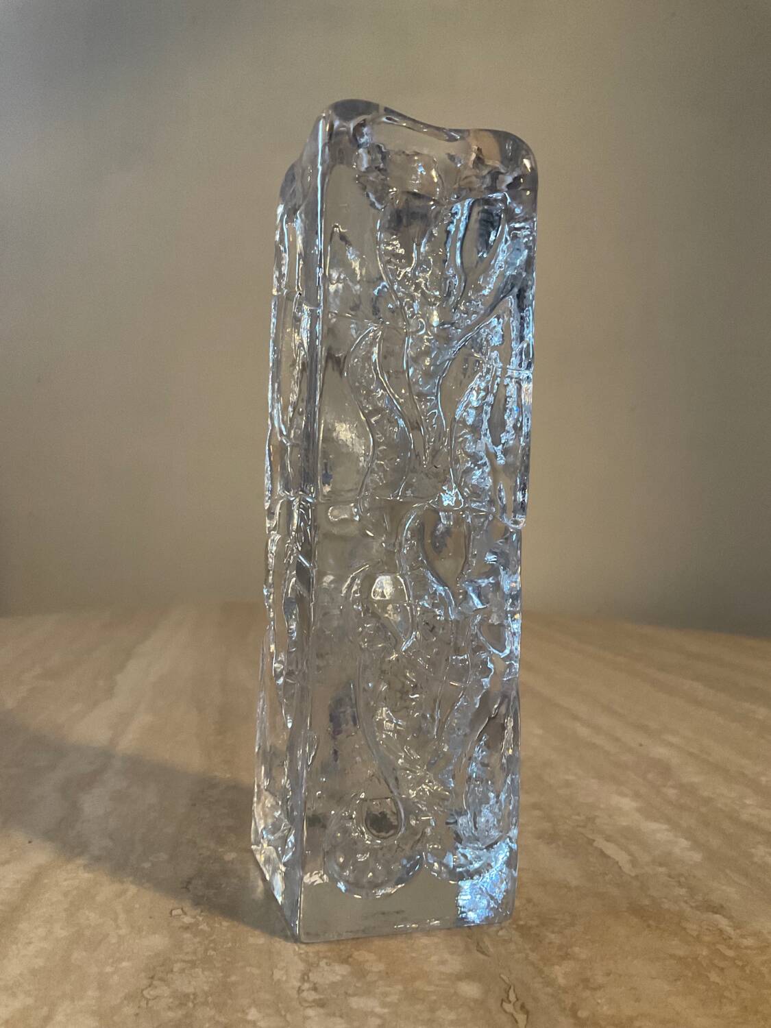 IG Ingrid Glas Blockkristal candle holder for Kerzenleuchter 70s
