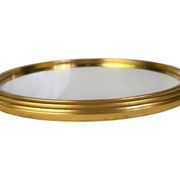 Round mirror tray in gold metal D.23