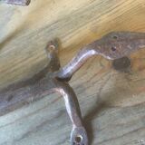 Door handles "Lizards" in handcrafted recycled wrought iron