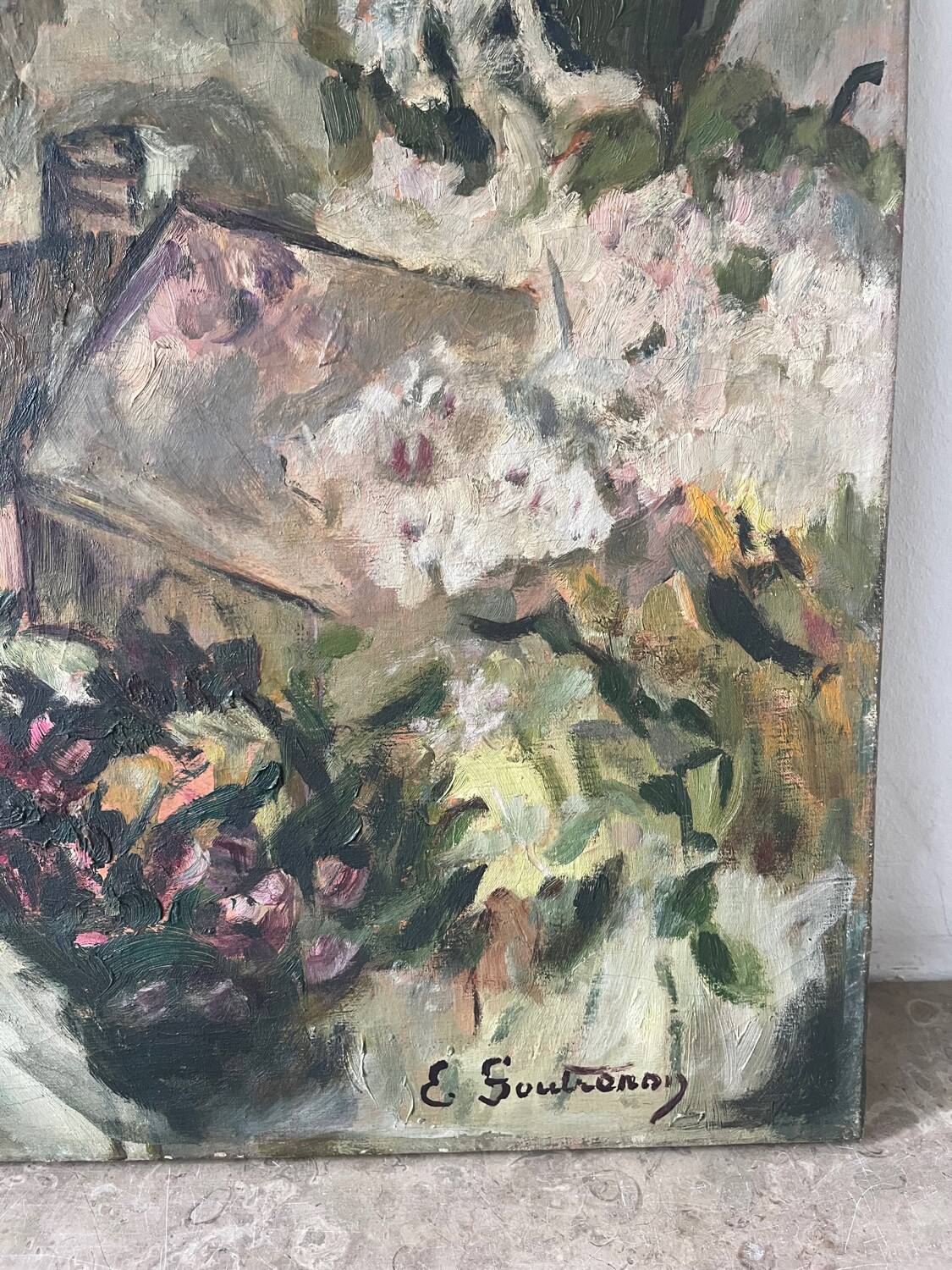 Spring on the Farm, signed E. Soutrenoy, 1949