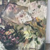 Spring on the Farm, signed E. Soutrenoy, 1949