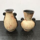 Paire de vases ancien beaumont terre cuite vintage
