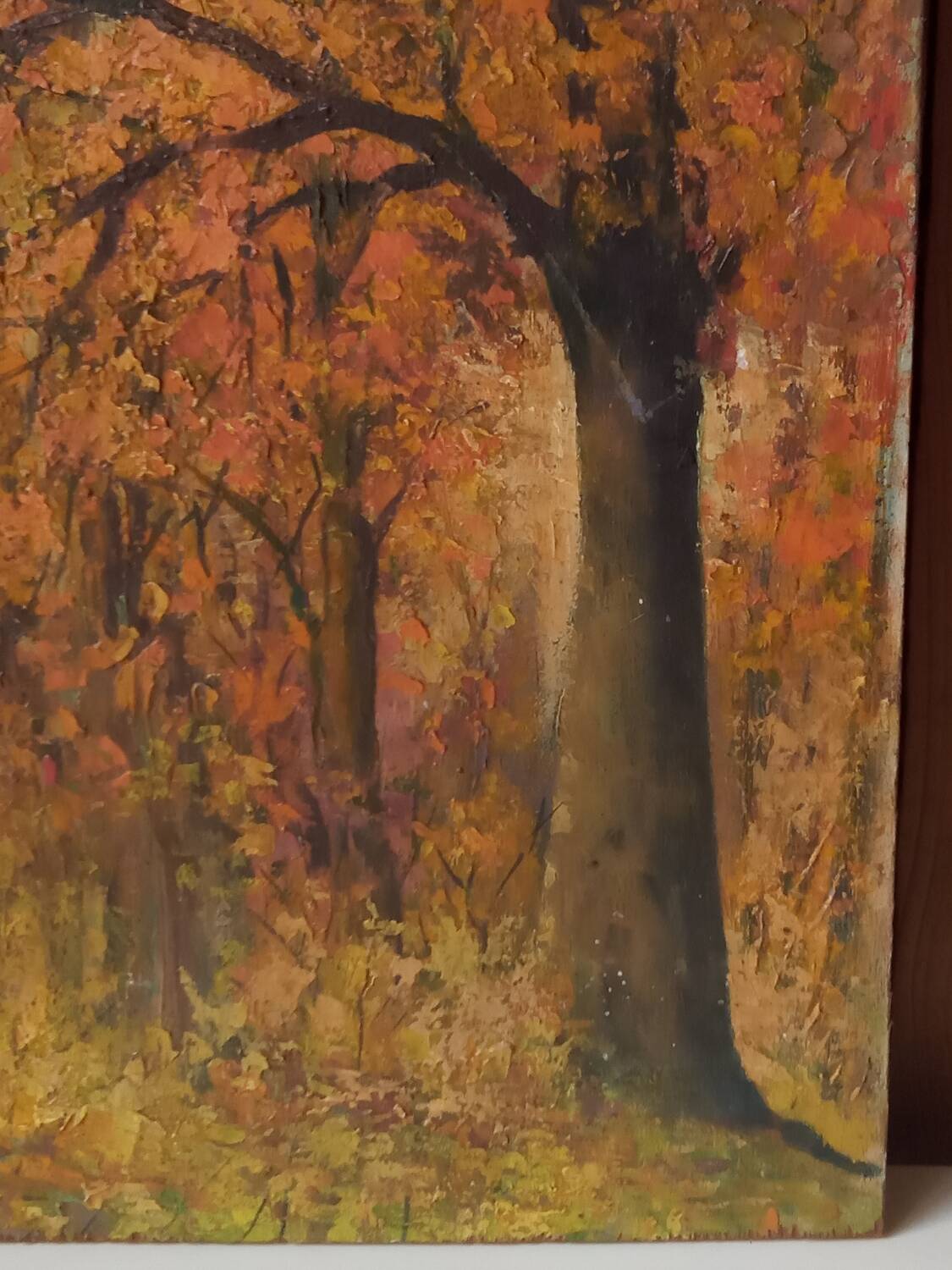 Oil painting, undergrowth landscape