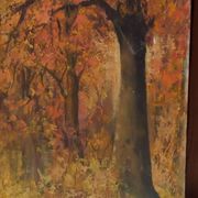 Oil painting, undergrowth landscape