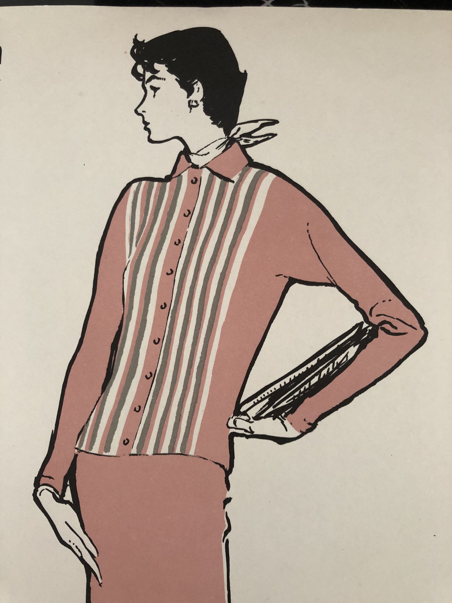Fashion illustration 1957 by René Gruau