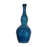 Vase bouteille céramique moderniste bleu signé bouhey 1973