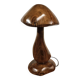 Lampe de table champignon en bois sculpté à la main avec LED intégrée