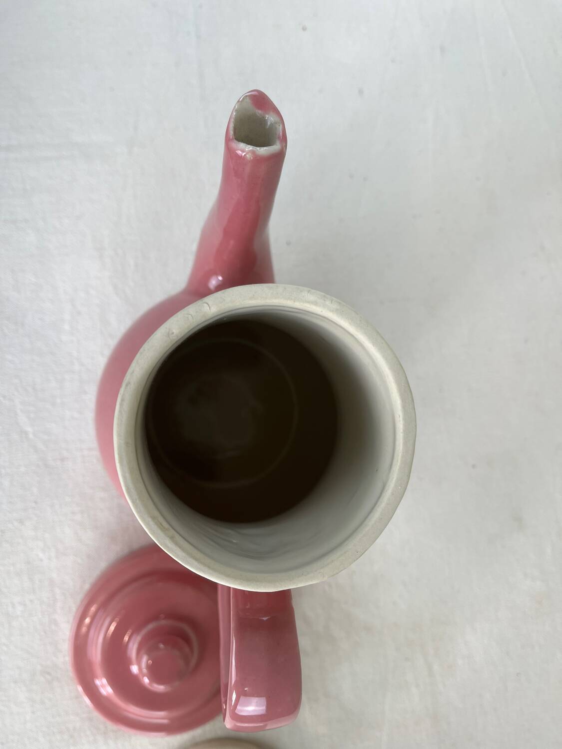 Vintage pink ceramic teapot