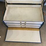 Ancienne malle de voyage pour vêtements coupés début xxème avec tiroirs et anses