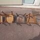 Set of 12 mismatched wooden bistro chairs