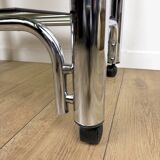 Chrome and smoked glass serving trolley from the 70s