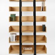 Severin library 3 oak and matte black steel