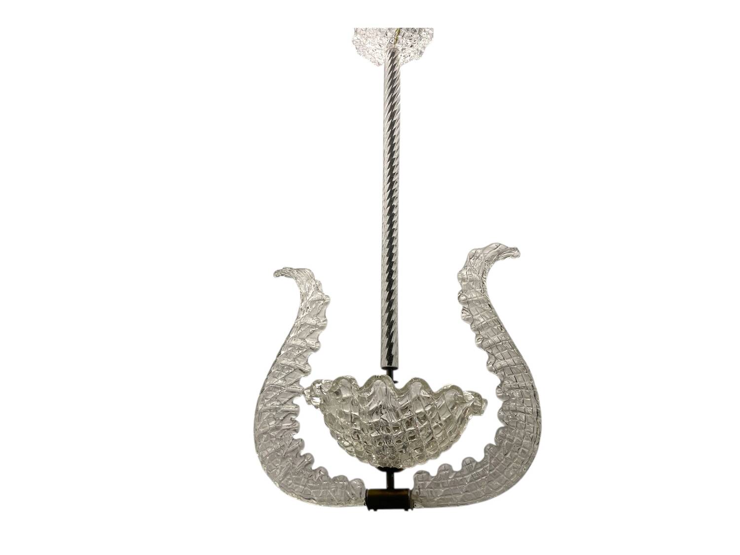 Barovier Murano Glass Pendant Light, Italy, 1940s