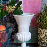 Antique milk glass baluster vase early 20th century