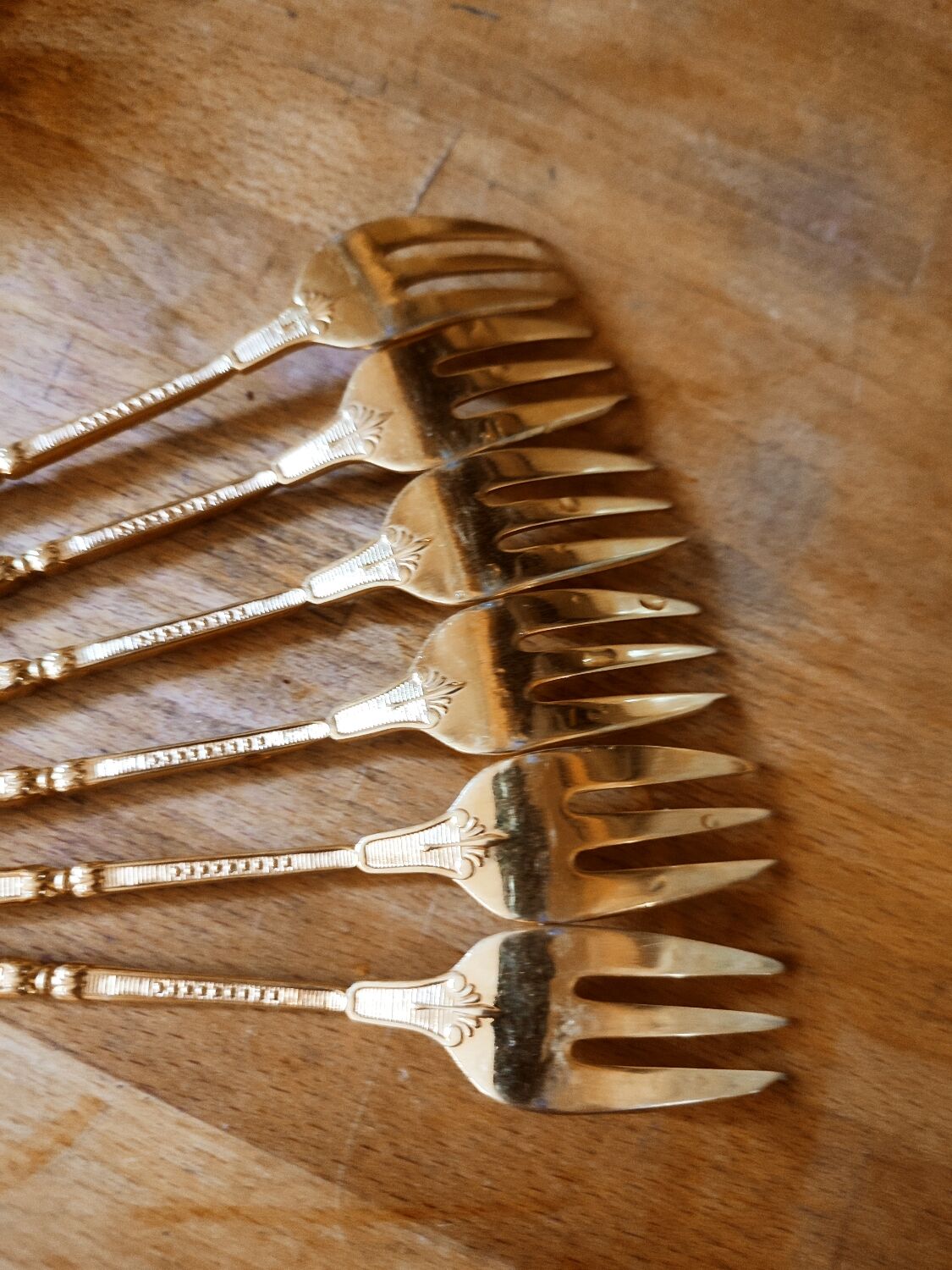 Set of 6 melon forks, cake forks