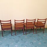 Set 4pcs vintage dining chair jitona mid century 70s wood czechoslovakia