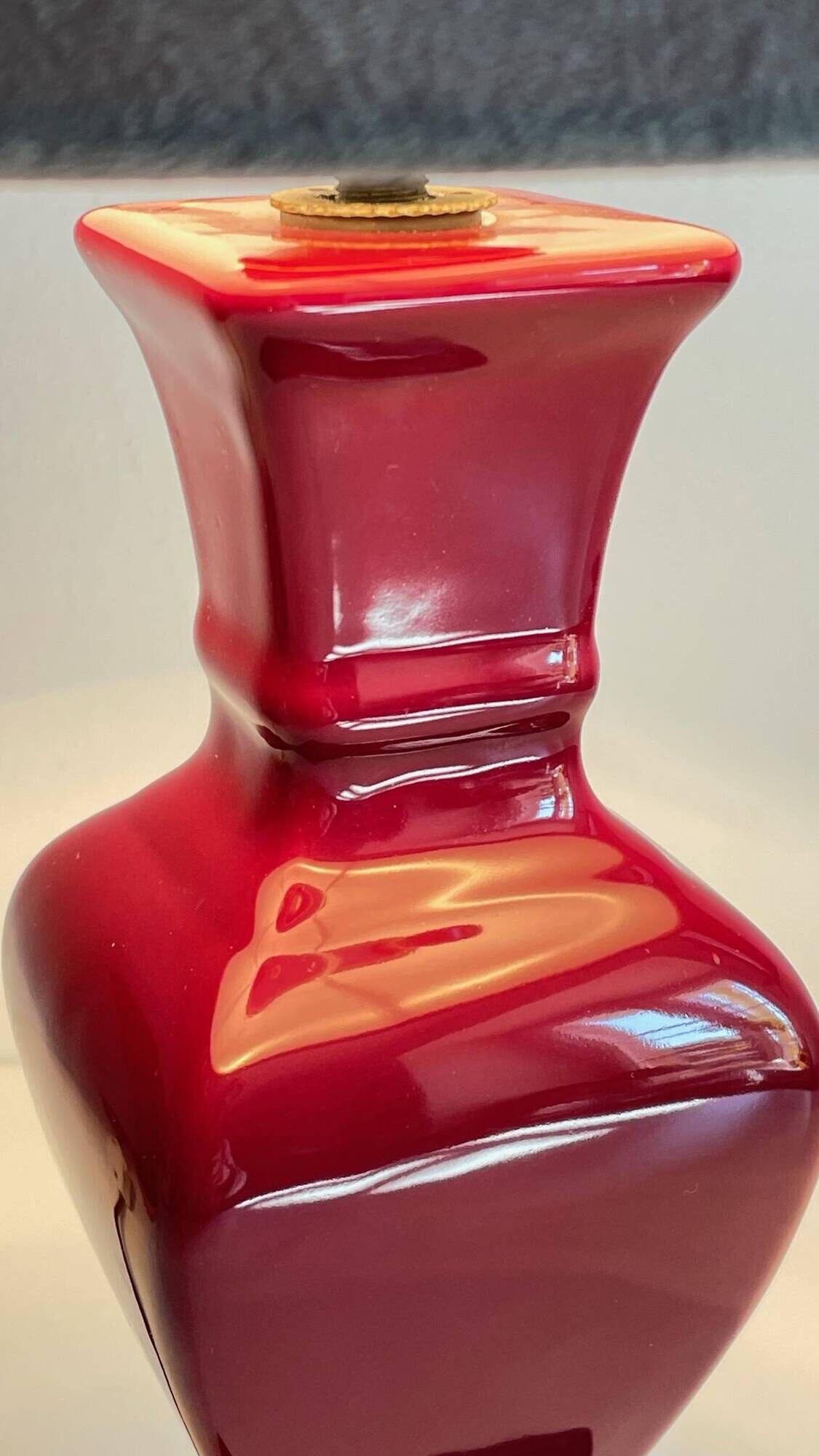 VINTAGE Chic Ceramic and Velvet LAMP