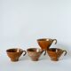 Lot de 4 tasses à café / thé en grès émaillé 1970