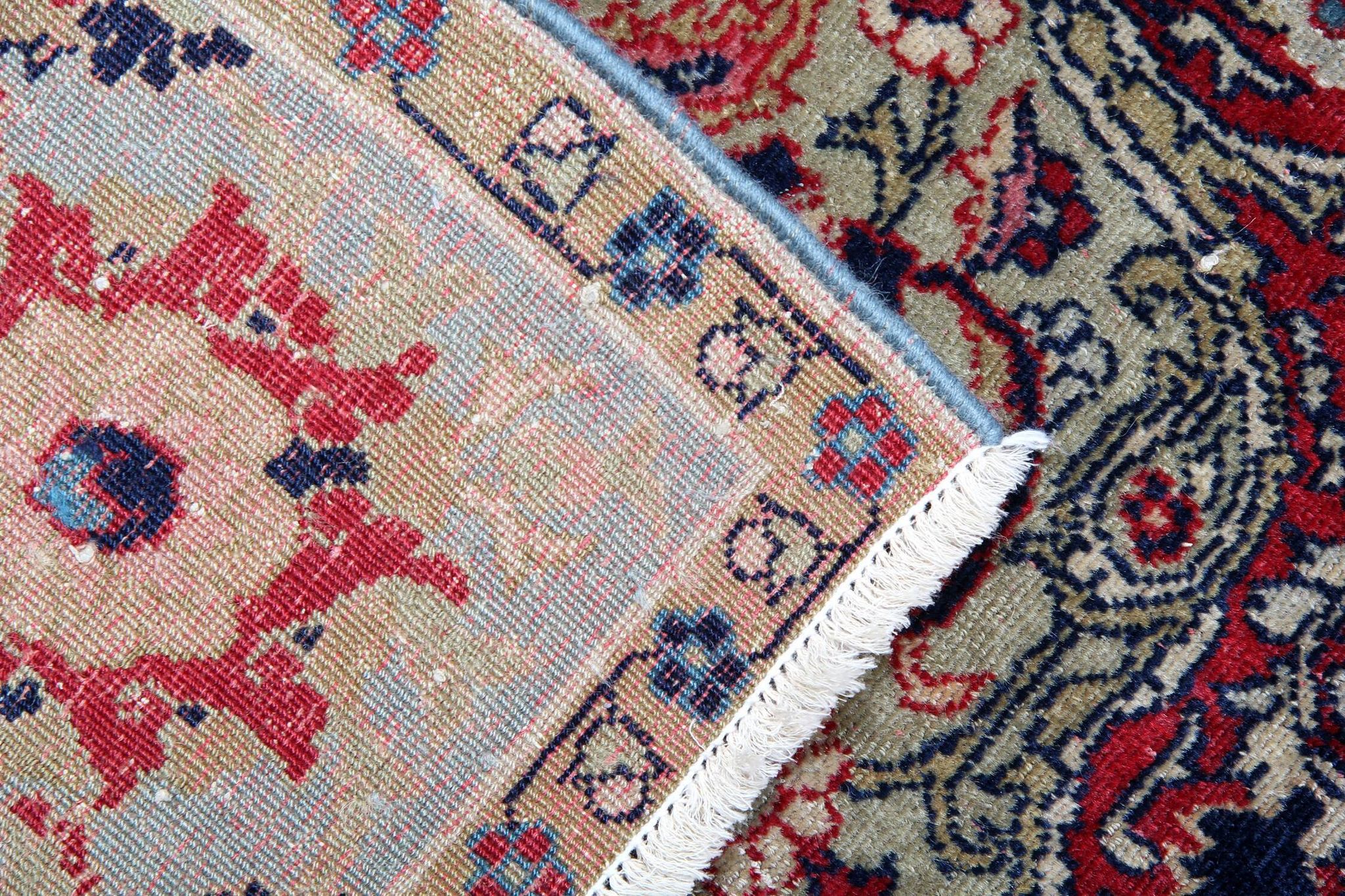 Handwoven antique persian carpet traditional wool area rug- 174x132cm