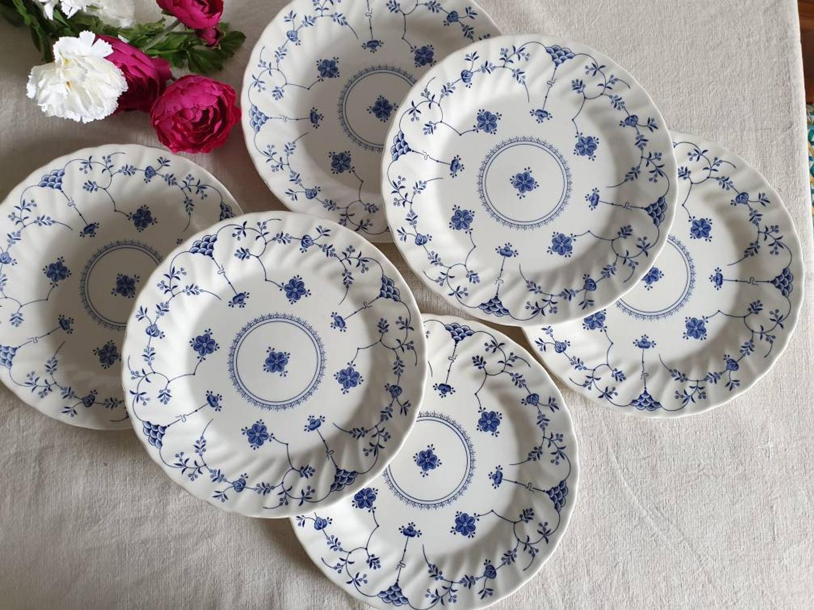 Old Flat plates X6 motif "Royal Copenhagen" in retro earthenware