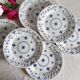 Old Flat plates X6 motif "Royal Copenhagen" in retro earthenware
