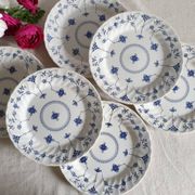 Old Flat plates X6 motif "Royal Copenhagen" in retro earthenware