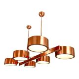 Rectangular Polished Copper Chandelier Italian Chandelier by SimoEng