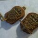 pair of vintage brass hooks