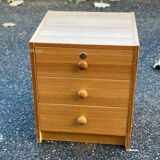 Commode table de chevet en bois massif avec 3 tiroirs
