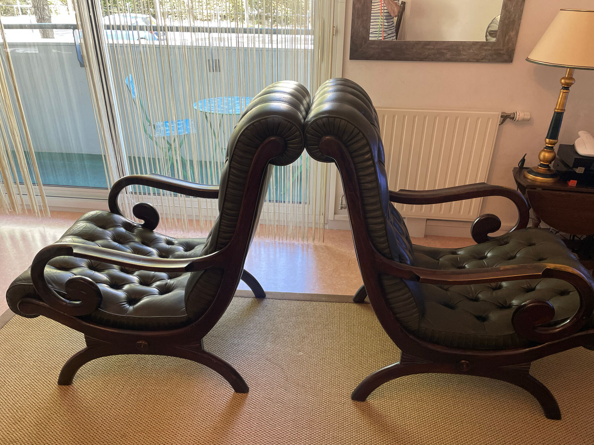 2 Chesterfield armchairs