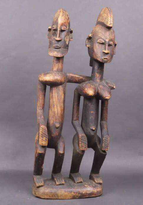 Sculpture couple bois