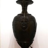 Lamp foot in patinated bronze medal