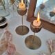 Vintage gold tulip candle holder
